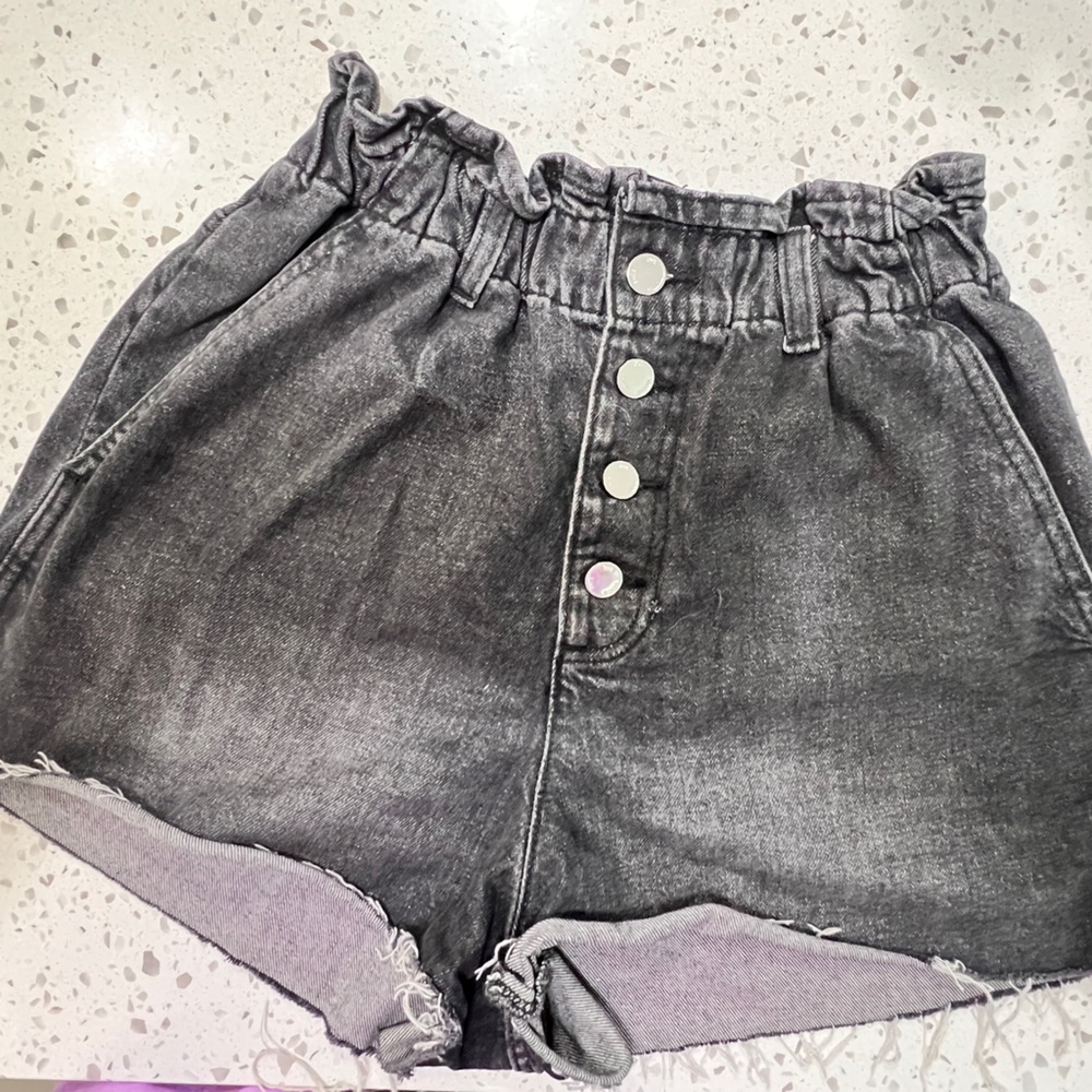 Zara dark wash grayHigh Waist Women's Shorts